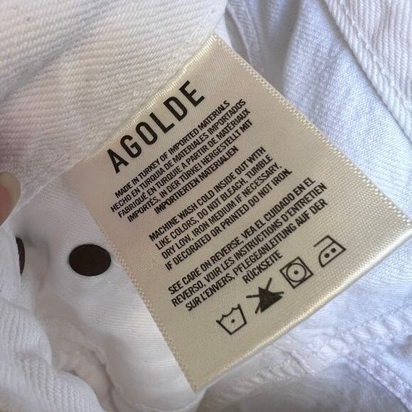 AGOLDE Fen White High Rise Straight Leg Distressed Jeans Size 27 - Picture 10 of 10